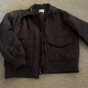 sunday best brown aritzia bomber jacket